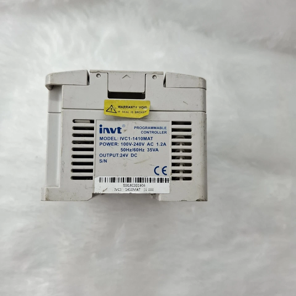 USED INVT IVC1-1410MAT PROGRAMMABLE CONTROLLER 100V-240V AC OUTPUT 24V DC